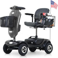 Mobility Scooters for Seniors & Adults 400 Lb Weight All Terrain,Heavy Duty 4 Wheel Foldable Powered Scooter,Portable Disability Mobile Electric Wheelchair,Luxury Seat and w/Led Lights,Black