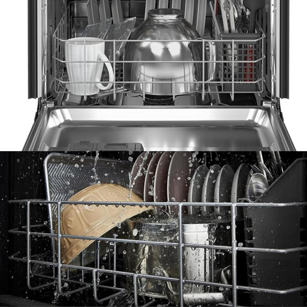 Stainless Steel W10728159 Dishwasher Lower Rack Replacement for KitchenAid Maytag Dishwasher Parts with Wheels W10525646 KDFE104DSS2 Lower Dishrack 22' x 20.7' Whirlpool Dishwasher Bottom Rack Drawer