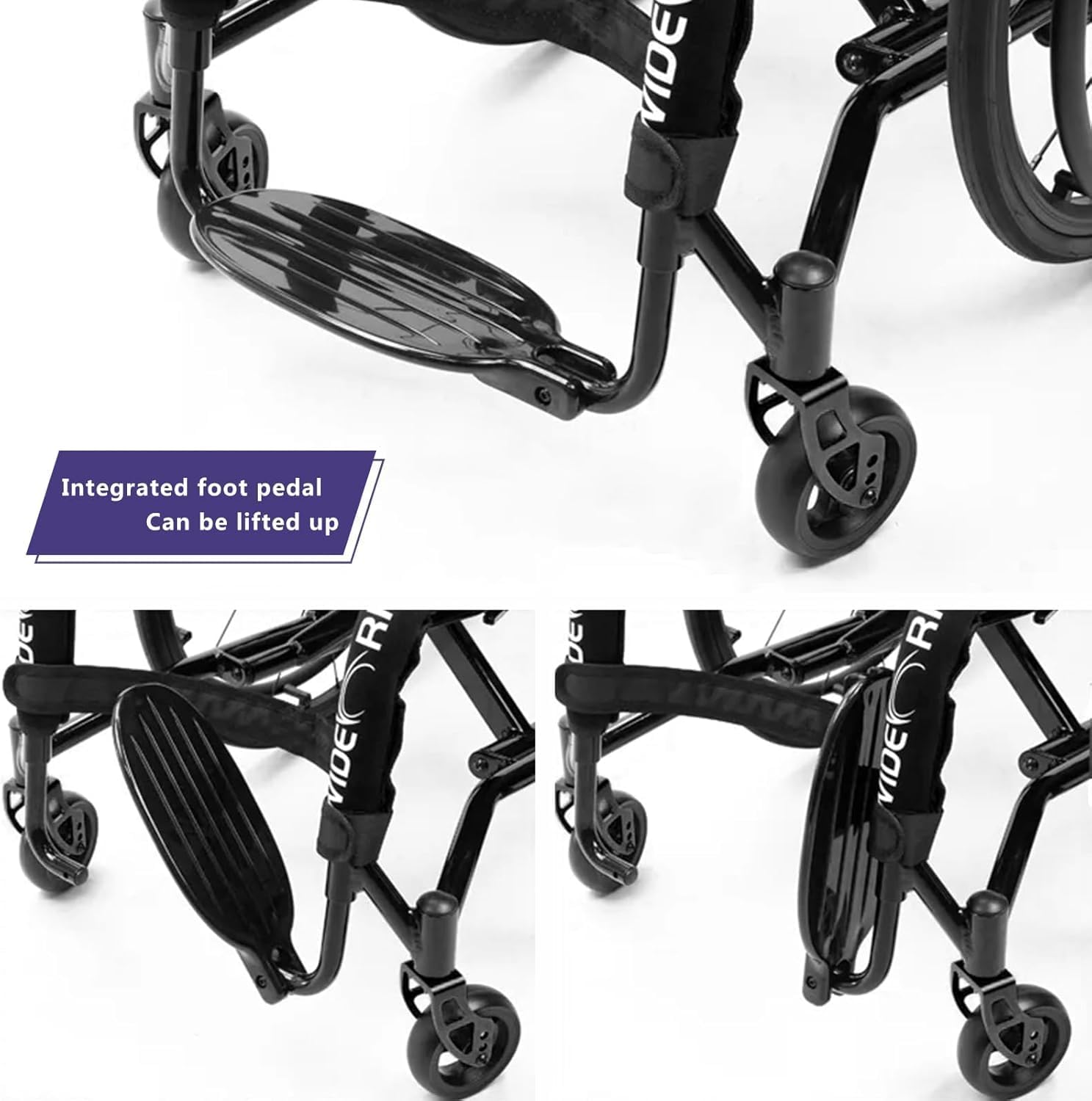 Wheelchair For Adults,Folding Lightweight Sports Wheelchair With Armrests,All-Terrain Aluminum Alloy Wheelchair,Adjustable Seat Height,Handbrakes Quick Release Rear Wheels Anti-Tip Wheels(Purple,40cm/