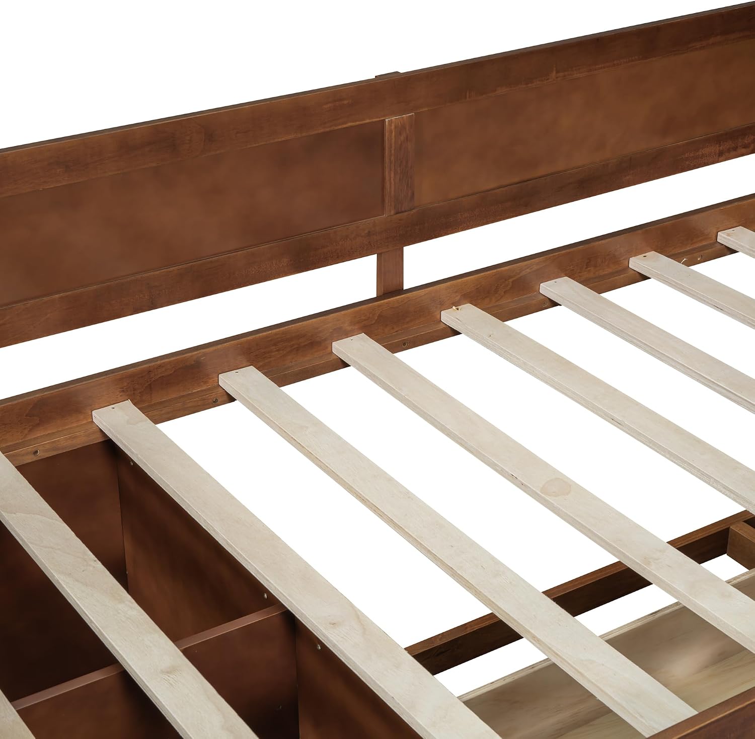 Twin Size Daybed with Storage Drawers and Shelves,Wooden L-Shaped Corner Day Bed with Headboard & Bookcase for Boys,Girls,Small Room, Guest Room, kids'Room,Walnut