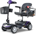Mobility Scooters for Seniors 400 Lb Weight Capacity,Portable Folding Mobility Scooter, Travel Mobility Scooter,Heavy Duty Electric Powered Scooter W/Foldable Removable Disability Scooter,Purple