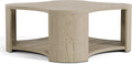 Furniture of America Selyra Modern Solid Wood 42-inch Mobile Square Coffee Table with Casters, 1 Shelf and Plinth Base for Living Room, Oak