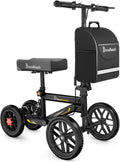 BlessReach Deluxe Medical Scooter Double Handbrake, All Terrain Steerable Knee Scooter Crutch Alternative, for Adults Injured Ankle & Foot Recovery in Blacks