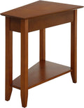 Convenience Concepts American Heritage Wedge End Table 24' - Classic Living Room Table with Storage Shelf, Side Table for Family Room, Bedside Table, Cherry