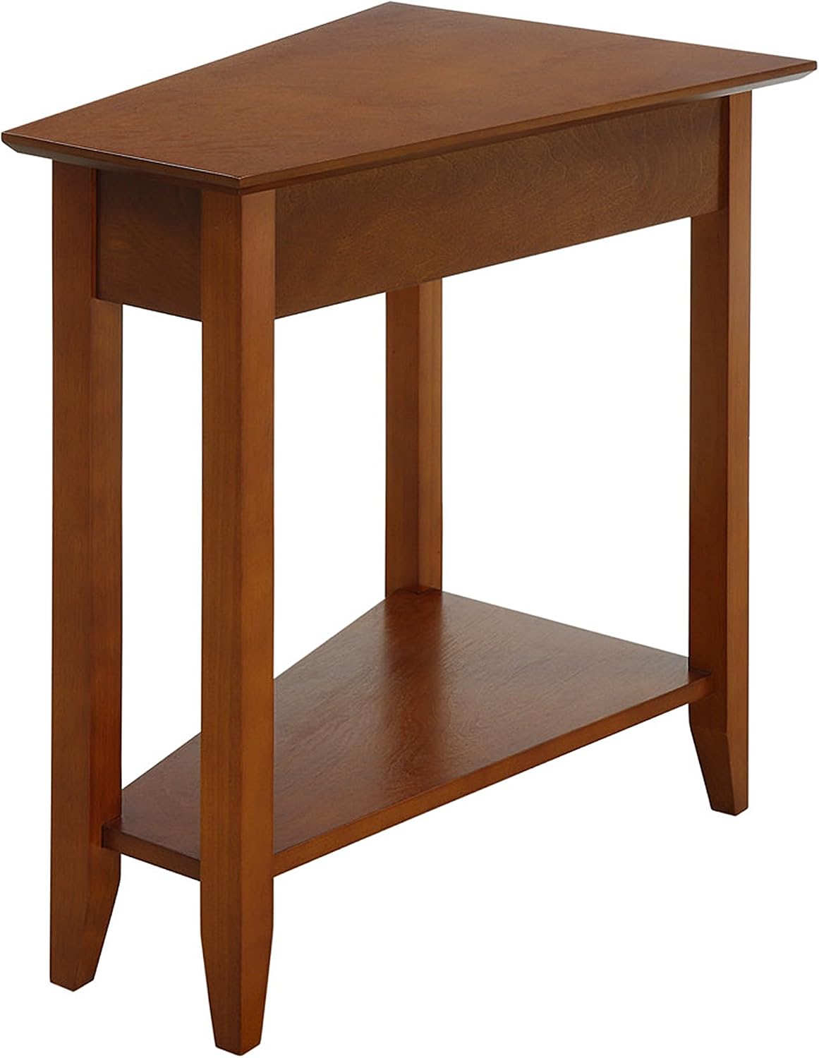 Convenience Concepts American Heritage Wedge End Table 24' - Classic Living Room Table with Storage Shelf, Side Table for Family Room, Bedside Table, Cherry