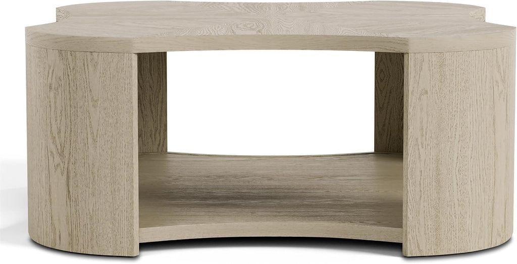 Furniture of America Selyra Modern Solid Wood 42-inch Mobile Square Coffee Table with Casters, 1 Shelf and Plinth Base for Living Room, Oak