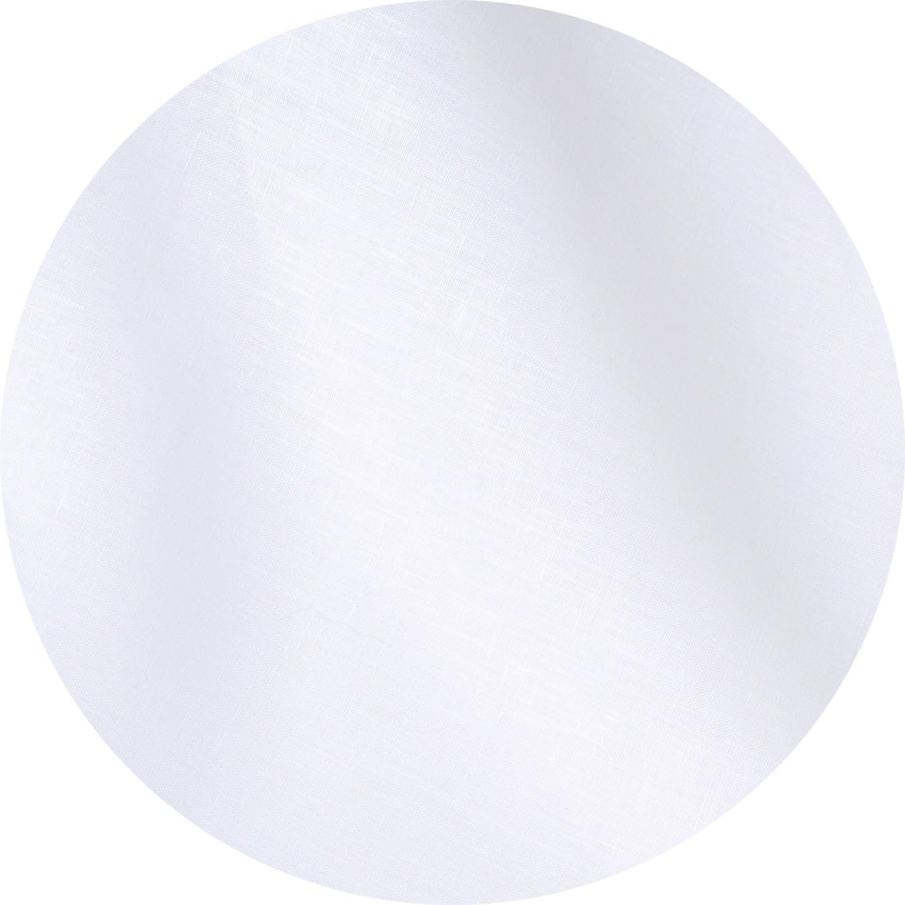 Huddleson White Round Linen Tablecloth 68' Round Luxury Italian Linen Circular Table Cloth Sewn in US