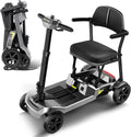 SCOOTNGO Mobility Scooters for Seniors, 4 Wheel Foldable Lightweight Airline Approved Mobility Scooter for Adults, Dual Batteries, Portable, No Assembly Needed (Silver Grey, Standard)