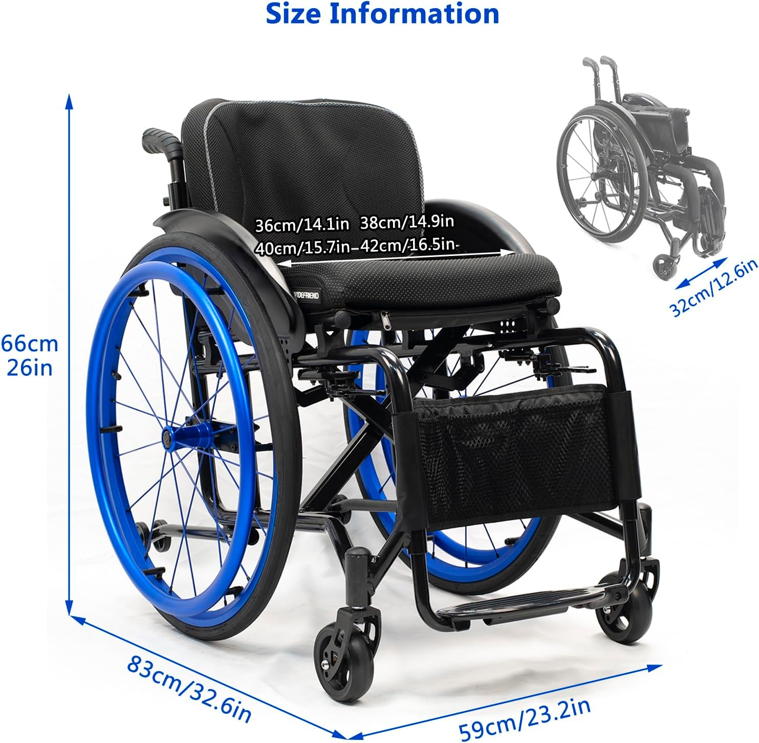 Wheelchair,Lightweight Sports Wheelchair,Foldable Wheelchair for Adult,Ergonomic Self-propelled Manual Wheelchairs,with 24-inch Wheels and Comfortable Cushions(Purple,Seat Width 36cm)