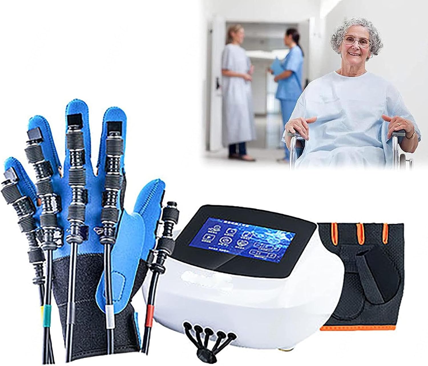 Disability Aids Rehabilitation Equipment Finger Straightening Brace Guard with Single Finger Training and Mirror Mode,Right-M