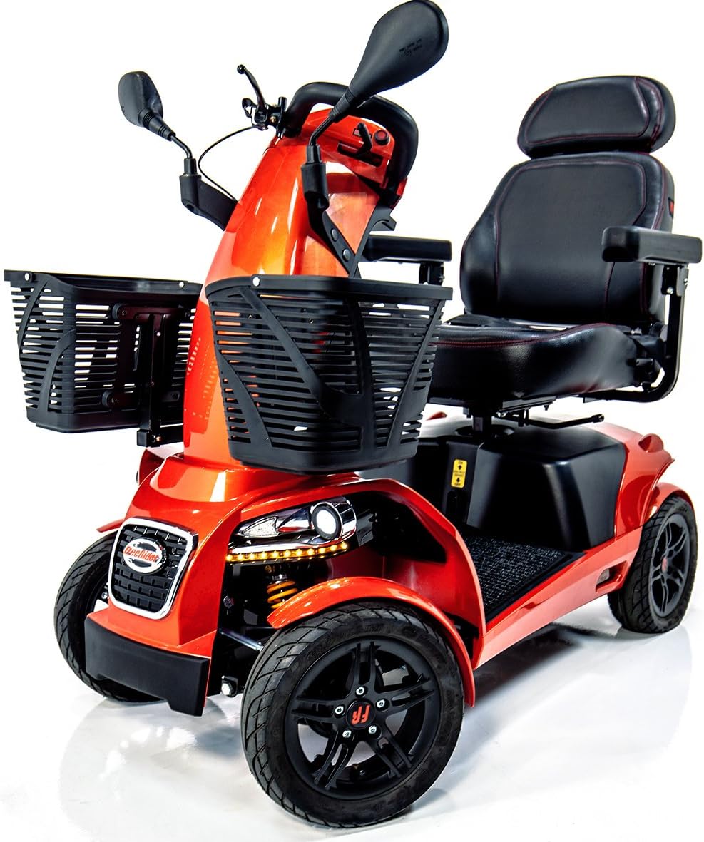 Freerider FR1 Mobility 4-Wheel Sporty Heavy Duty Rugged Scooter (Crimson Red)