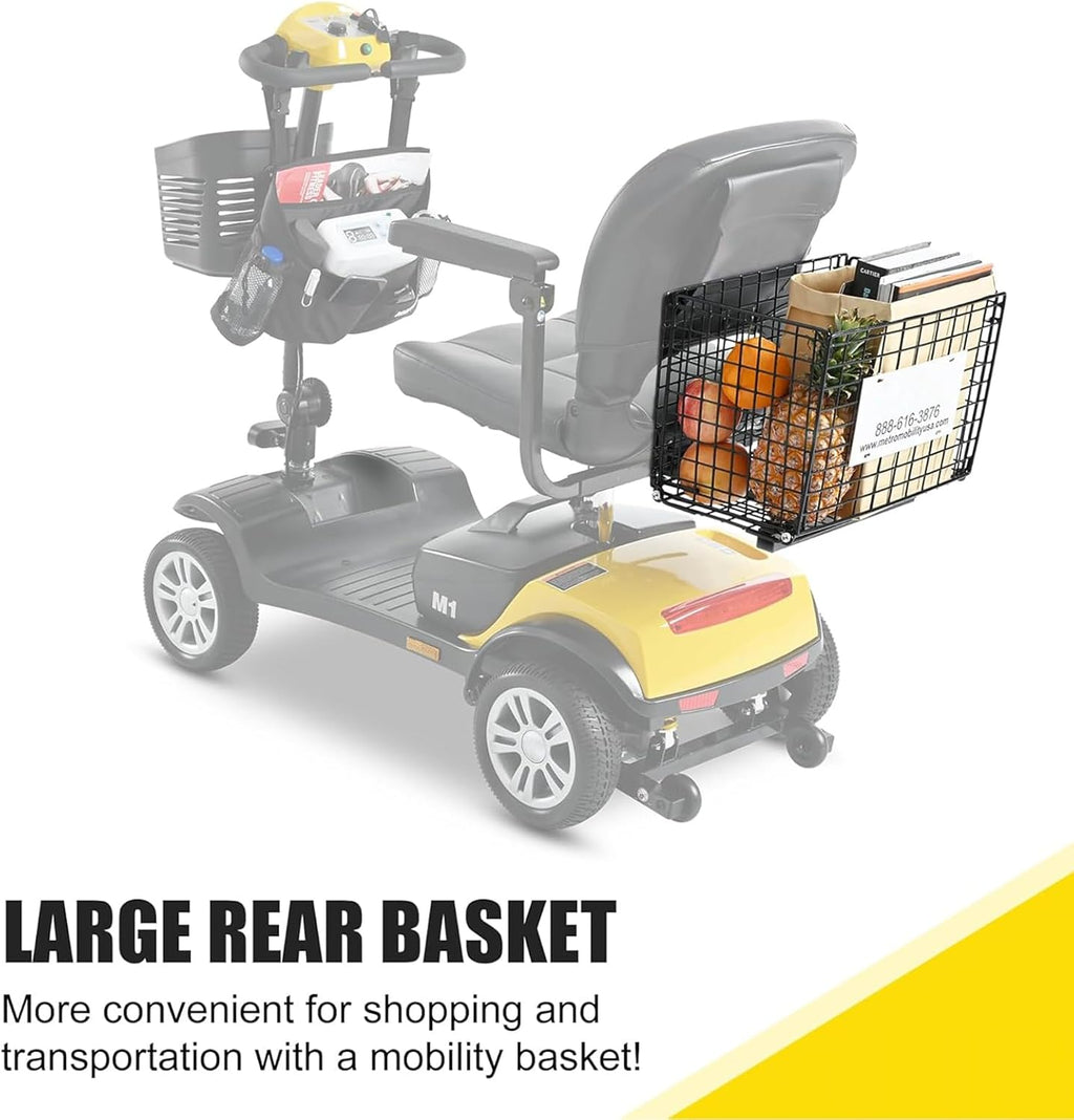 Mobility Scooters for Seniors 400 Lb Weight Capacity,Portable Folding Mobility Scooter, Travel Mobility Scooter,Heavy Duty Electric Powered Scooter W/Foldable Removable Disability Scooter,Yellow