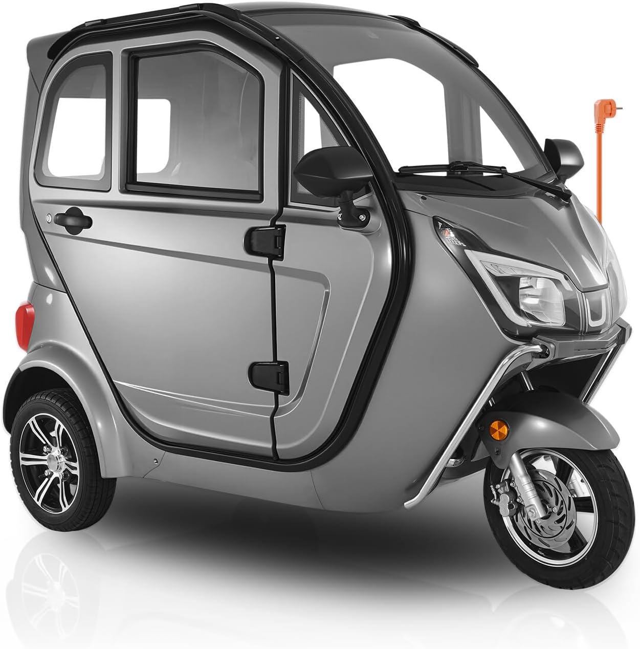 VEVOR 3-Wheel Enclosed Mobility Scooter for Seniors Adults, 650lbs Capacity, 3-Seater 1500W Electric Recreational Mobility Scooter 37 Miles Long Range, Remote Unlock, All-Terrain for Shopping Touring