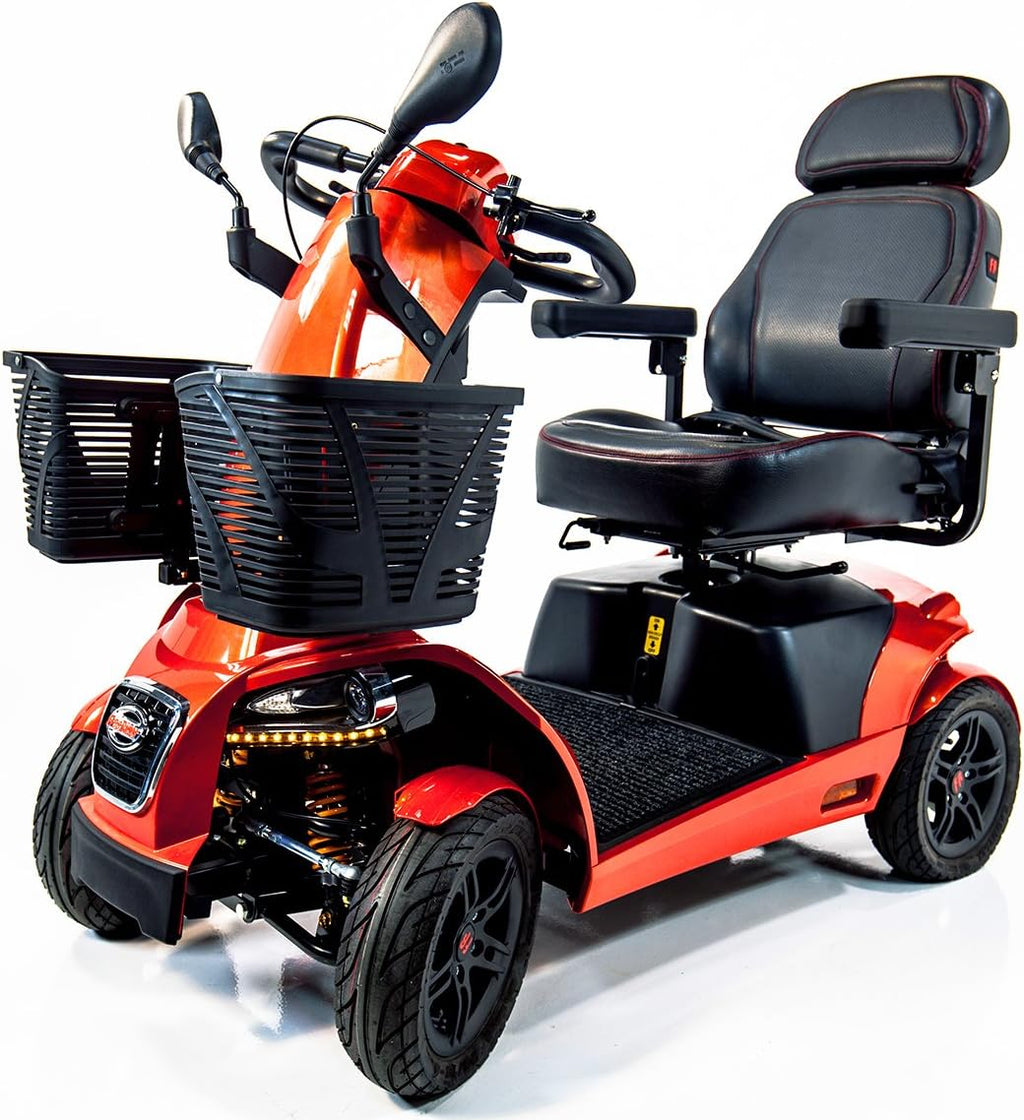 Freerider FR1 Mobility 4-Wheel Sporty Heavy Duty Rugged Scooter (Crimson Red)