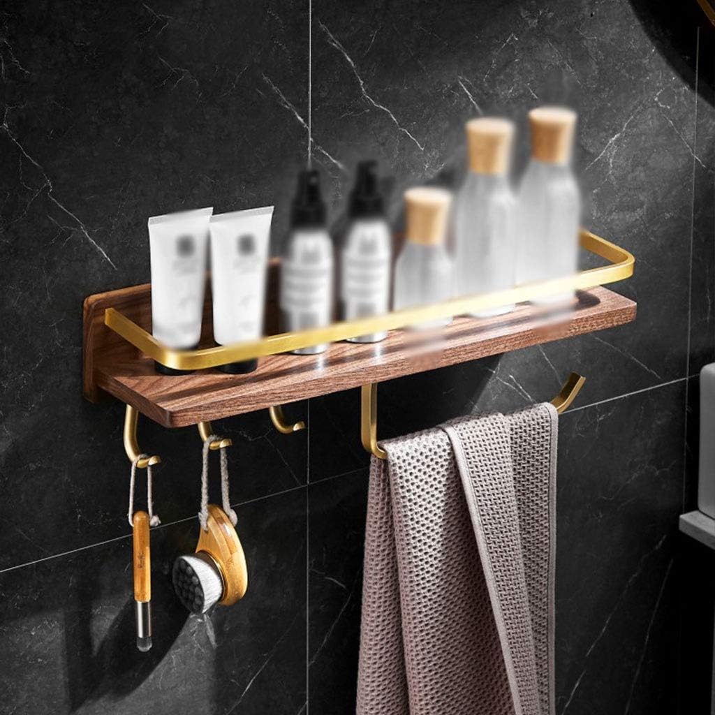 Floating Shelves Solid Wood Bathroom Shelf, Home Wall-Mounted Coat Rack, Bathroom Towel Bar, Modern Wall Decoration, Load Bearing 10kg (Color : Brown, Size : 45 * 11.5cm)
