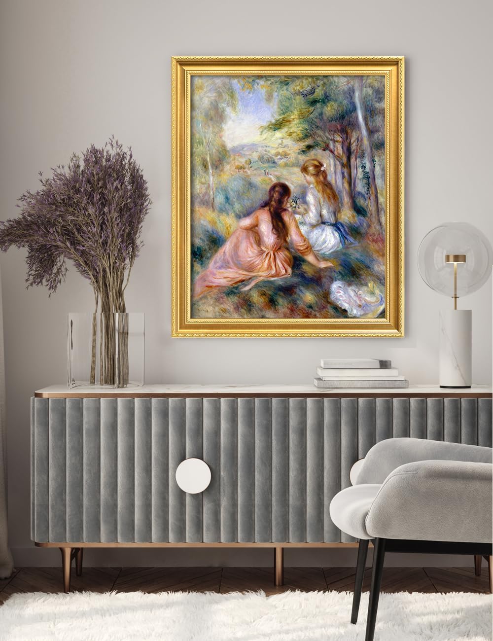 DECORARTS - Wanderer Above the Sea of Fog (1818) by Caspar David Friedrich Art Reproduction. Oversize Solid Wooden Frame Matching with Giclee Prints Canvas Wall Art. Total Size: W 35' x H 43'