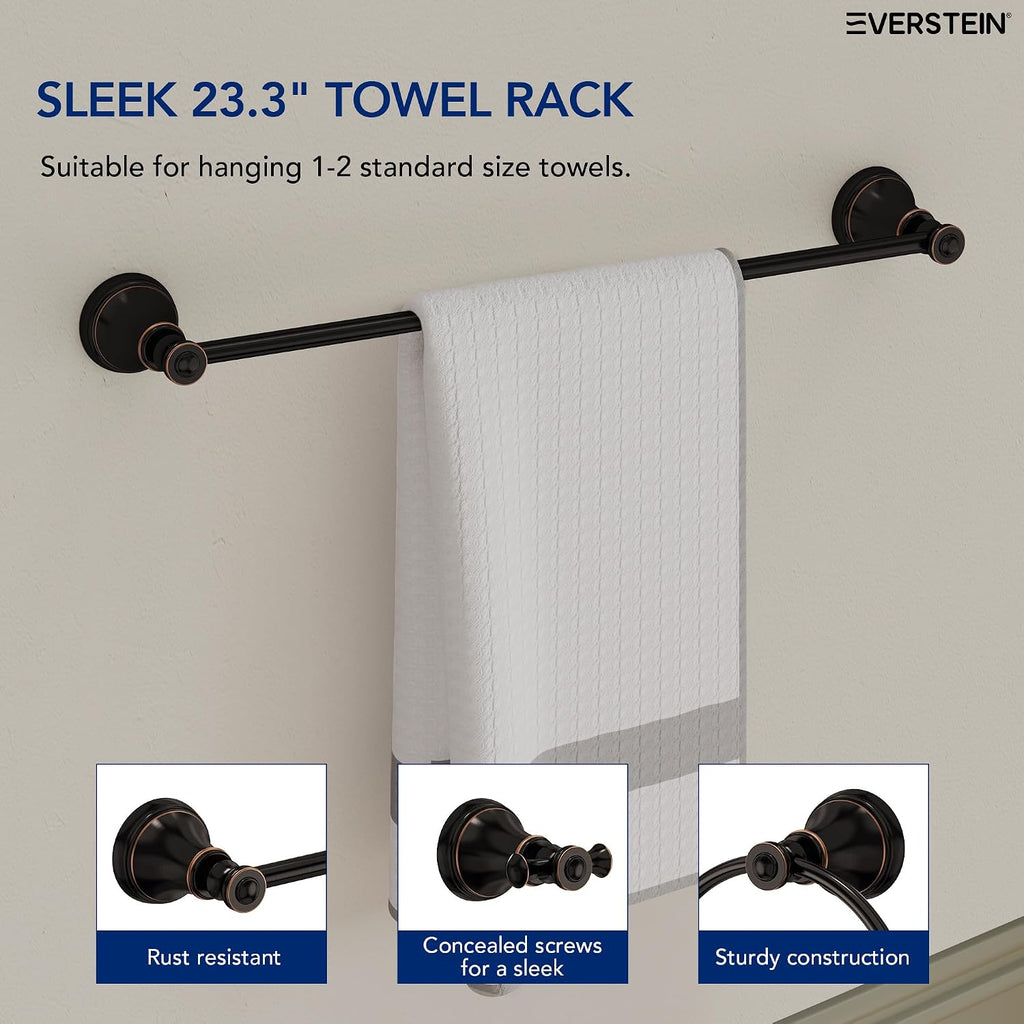 4 Piece Antique Bathroom Hardware Accessories Set, Wall Mounted Bathroom Towel Rack Bar Holder Set,Oil Rubbed Bronze