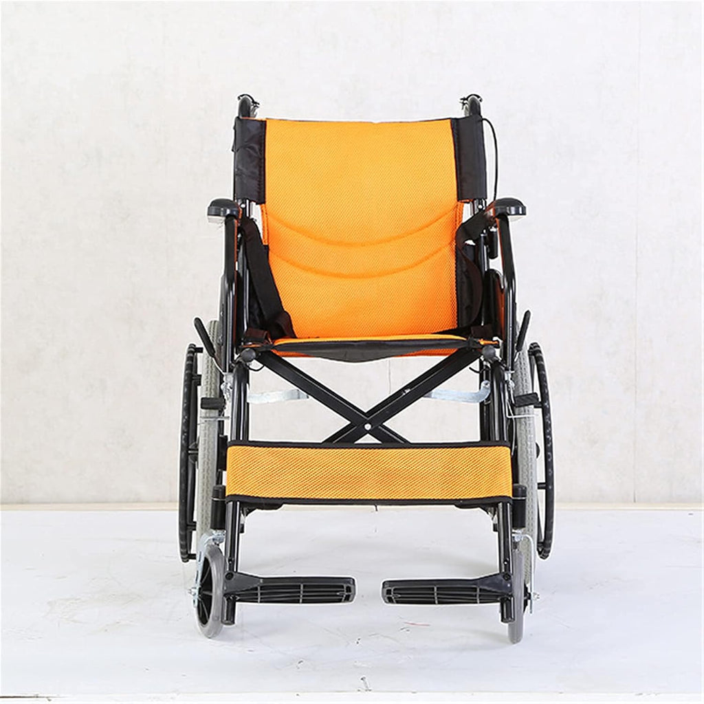 Wheelchairs Folding Wheelchairs,Self-Propelled Wheelchairs 12Kg Carbon Steel 20 Inch Large Wheel Foldable Multifunctional Elderly Travel Trolley Mobility Scooter