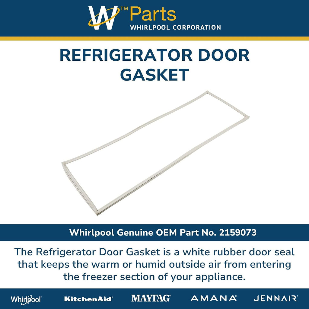 Whirlpool 2159073 Genuine OEM Refrigerator Door Gasket Replacement Part - Replaces W10912372, 2309600, 2196239, 2221300, 2171191, 2181887, and 2177288