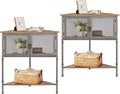 VECELO 3-Tier Corner Shelf with Storage Cabinet, 29' Tall Multiple Purpose Free Standing Shelves Organizer for Small Spaces, Living Room, Bedroom, Kitchen, Balcony, Set of 2, Grey