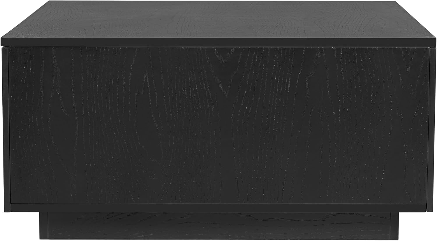 SSLine Square Coffee Table with 4 Storage Drawers,33.2-Inch Black Wooden Coffee Table for Living Room Minimalist Cocktail Center Tables for Small Space