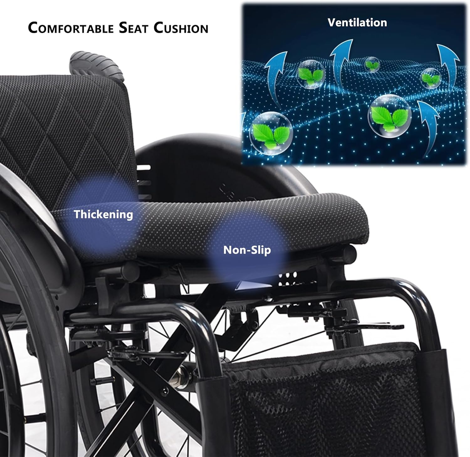 Wheelchair,Folding Transport Wheelchair,Solid Tire Sport Wheelchair,Light Weight Wheelchair,Aluminum Alloy Wheelchair,Self-propelled Manual Wheelchairs,Mobility Aids for Adult(Seat Width 36cm)