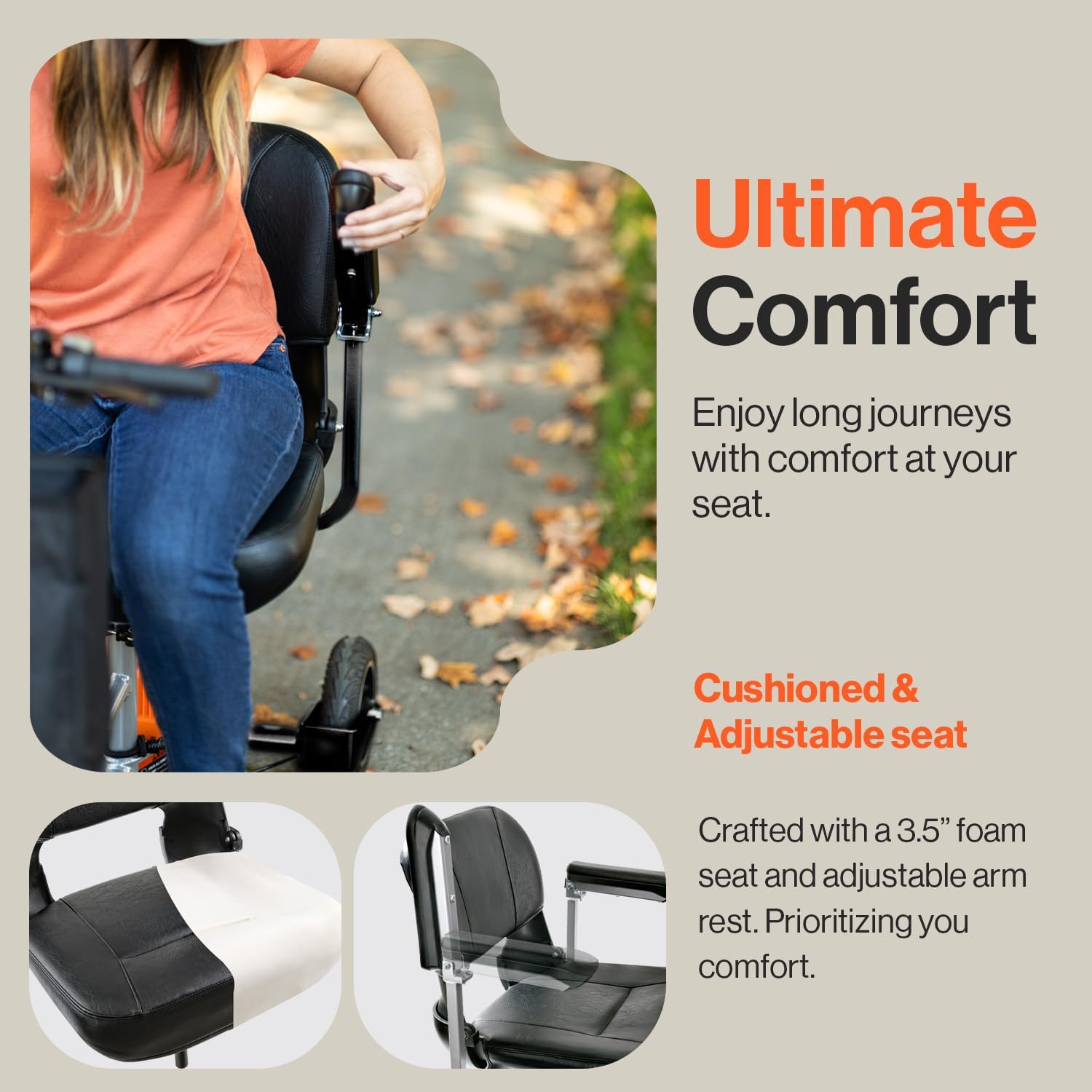 SuperHandy Passport Mobility Scooter - Foldable, 3 Wheel, Airline Travel Friendly - 13 Mile Range, Includes 2 Removable 48V Lithium-ion Batteries & Charger (330 Lbs)