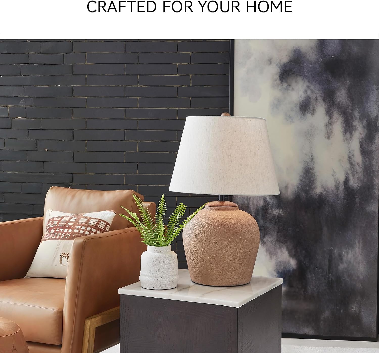 Signature Design by Ashley Scantor Industrial Textured Metal Table Lamp with 3-Way Switch, Light Brown