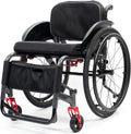 Aluminium Sports Wheelchair,Ultralight Transit Travel Wheelchair,Lightweight Transport Wheelchair,Portable Fast Self-Propelled Wheelchair,Quick Releasefor Rear Wheel,Manual Brake,Storage Bag(Hard Back