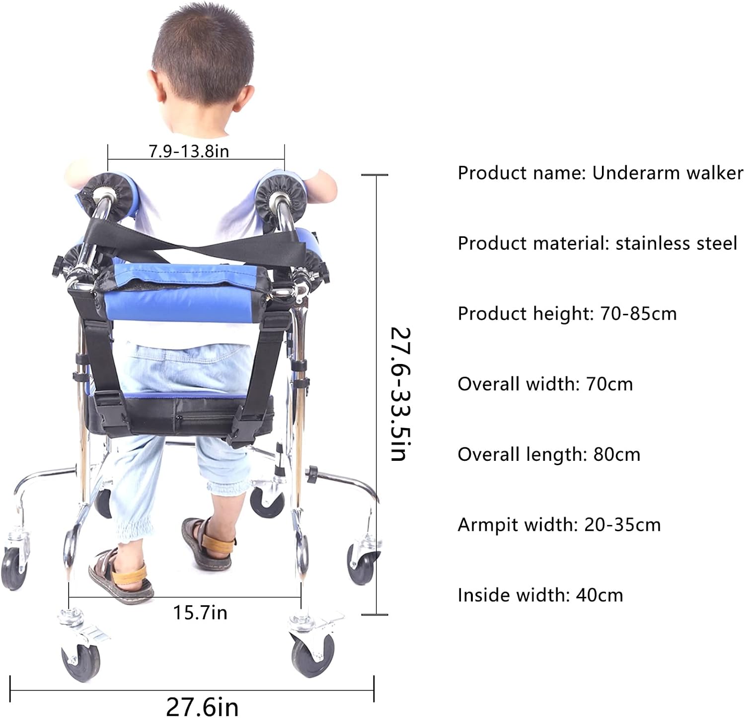 Walkers for Seniors Walker Children with Cerebral Palsy,Height-Adjustable Mobile Walker,Rollators 6 wheeS seat Disabled Assistive Equipment rollator Walker, Durable Mobility Aid., Blue