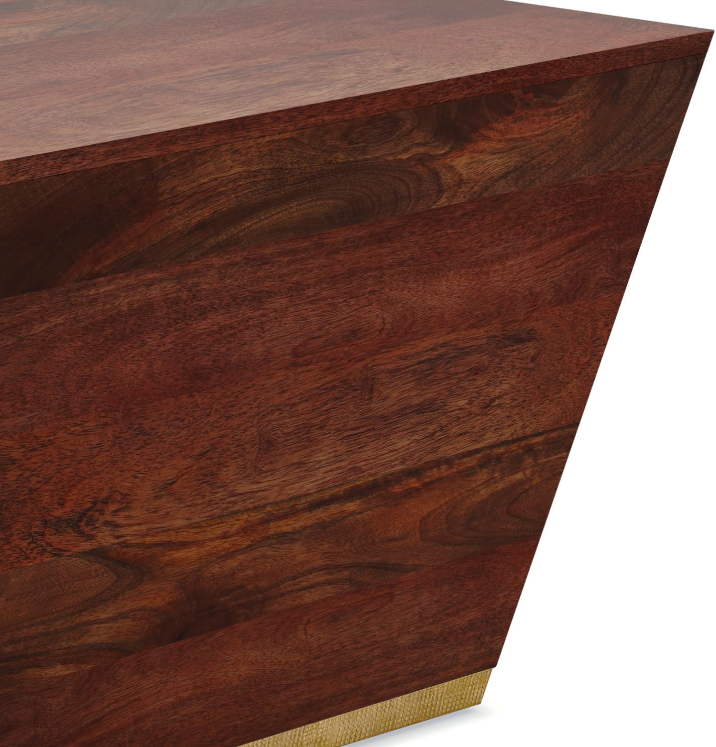 SIMPLIHOME Abba Square Coffee Table - 28 inch Wide Solid Mango Wood Modern Cocktail Table in Cognac Brown, Contemporary Table for Living Room with Low Profile Block Design, Assembled