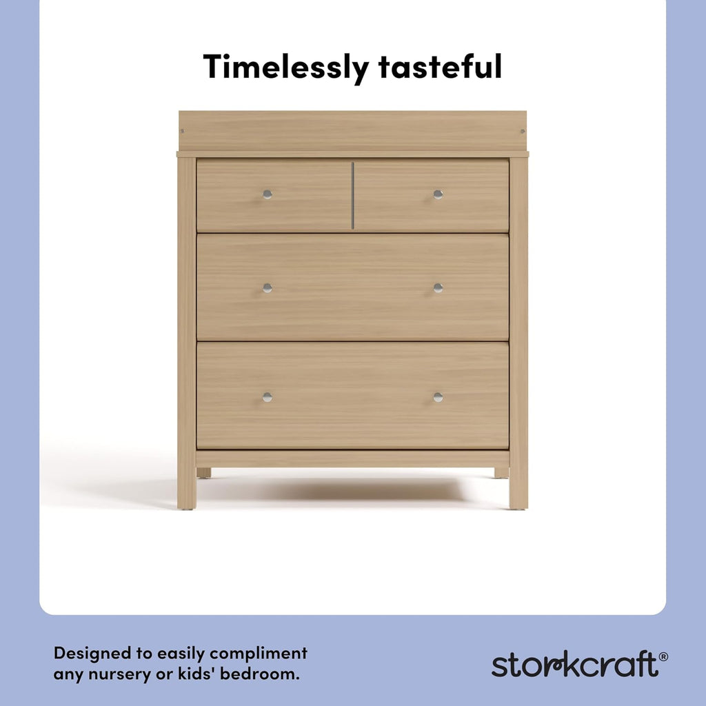 Storkcraft Horizon 3 Drawer Chest with Removable Changing Topper (Driftwood) – GREENGUARD Gold Certified Nursery Dresser, Kids' Storage Chest with Organizer, Durable and Stylish 3-Drawer Design
