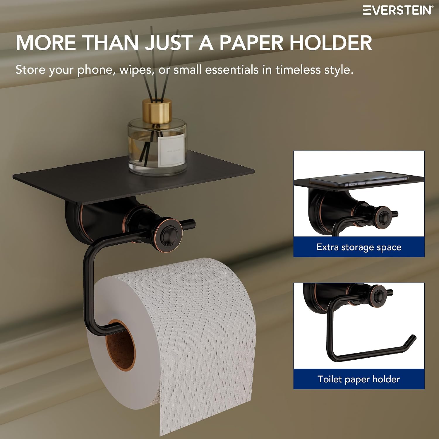 4 Piece Antique Bathroom Hardware Accessories Set, Wall Mounted Bathroom Towel Rack Bar Holder Set,Oil Rubbed Bronze