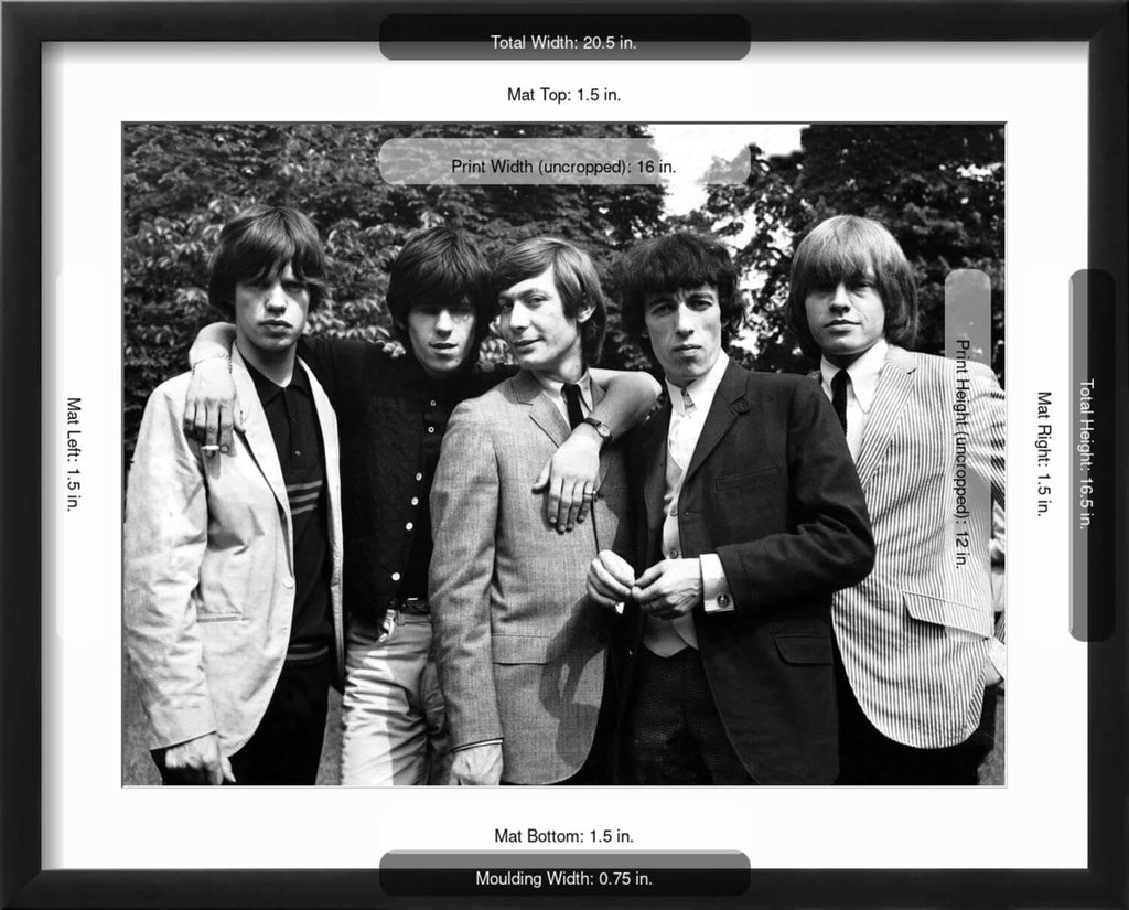 Art.com Wall Photo Rolling Stones, 1964 on Black Frame by Associated Newspapers, 21' x 17'