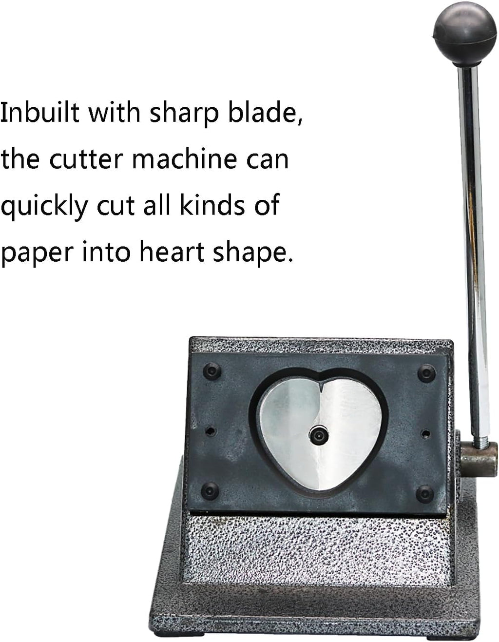 Heart Button Cutter, Heart Shape Paper Hole Punch, Manual Graphic Punch and Die Cutting Machine, Button Cutting Machine, Heart Punching Machine for Heart Badge Making, 57 * 53mm
