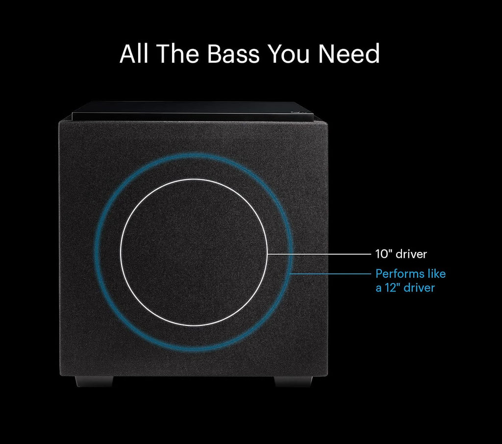 Definitive Technology Descend DN10 10' Subwoofer Digitally Optimized for Movies and Music, New 3XR Architecture, 500W Peak Class D Amplifier & (2) 10' Bass Radiators, White (Renewed) (Renewed)