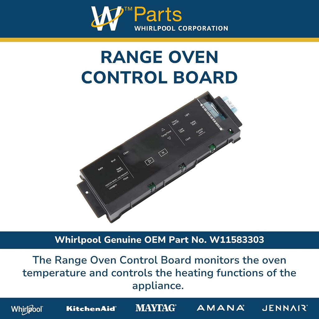 Whirlpool W11583303 Genuine OEM Range Oven Control Board Replacement Part - Replaces W11515107
