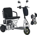 3-Wheel Folding Mobility Scooter Foldable Lightweight Electric Scooter for Adults & Seniors, Detachable Lithium Battery, Long Range 28 Miles, 3-Speed, with Turn Signal & Rearview Mirror (Silver)