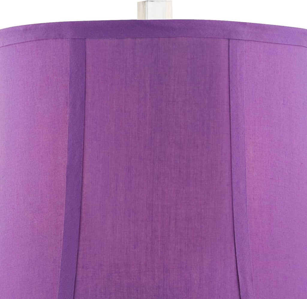 360 Lighting Bijoux Modern Chic Bohemian Table Lamps 25.5' High Set of 2 Brushed Nickel Multi Colored Stacked Acrylic Gem Purple Drum Shade for Kids Girls Room Bedroom Bedside House Home