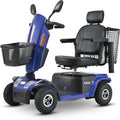Mobility Scooters for Seniors & Adults 500 Lb Weight Foldable,Heavy Duty 4 Wheel Powered Scooter,Portable Disability Electric Wheelchair,500W Motor,52AH Battery,25 Miles Range,Rear Basket,Blue