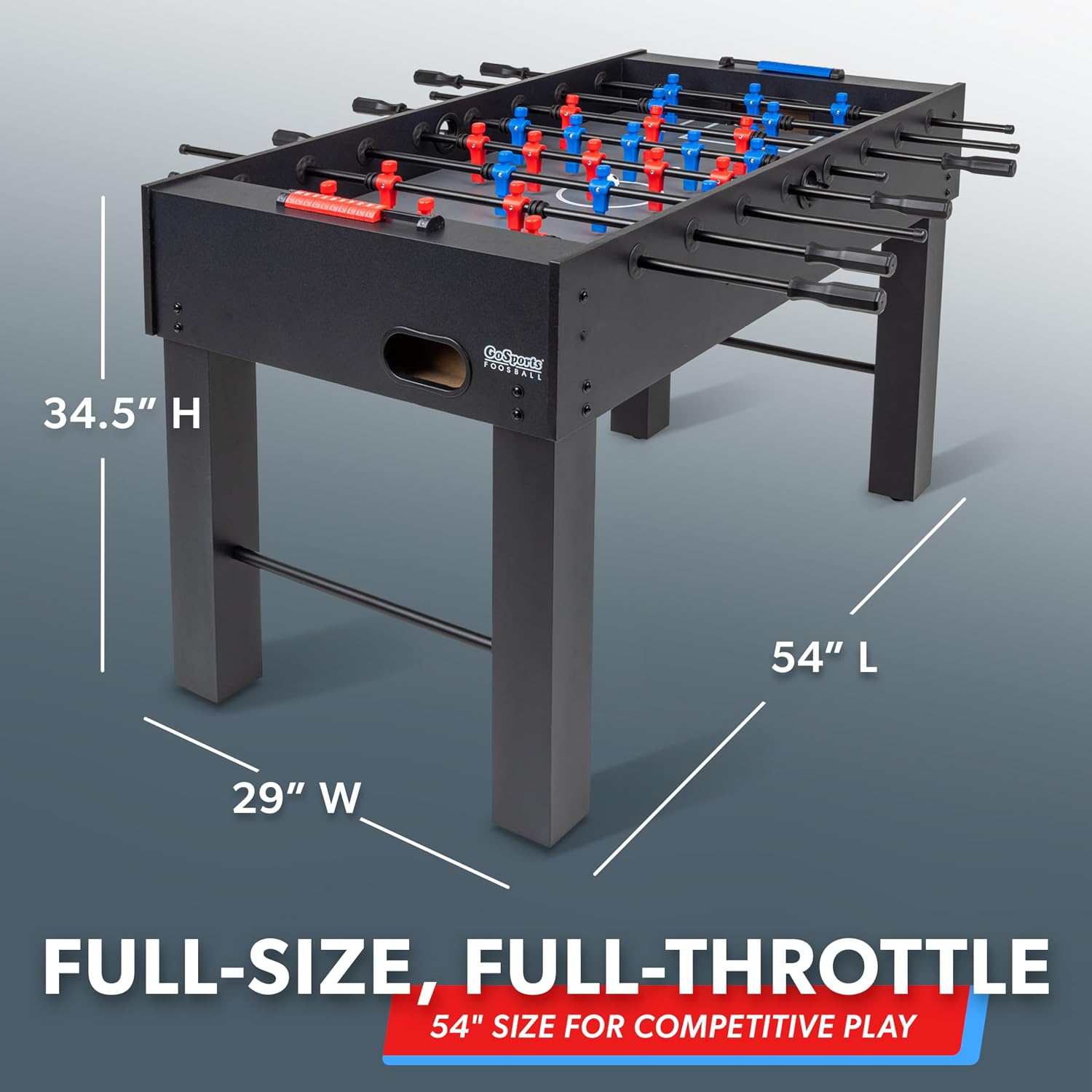 GoSports 54 Inch Full Size Foosball Table for Adults – Perfect for Home, Office or Game Room – Choose Color