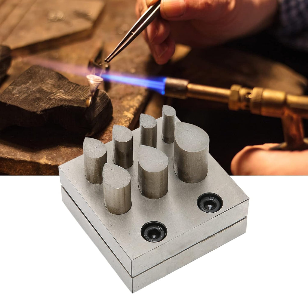 Punch Die Disc Cutter Set, Drop Shaped Jewelry Making Forming Tools, Jewelry Making Metal Forming Die Cutting Tools Hole Punch,Different Sizes 45 Steel Metal Punch Tool for Cutting