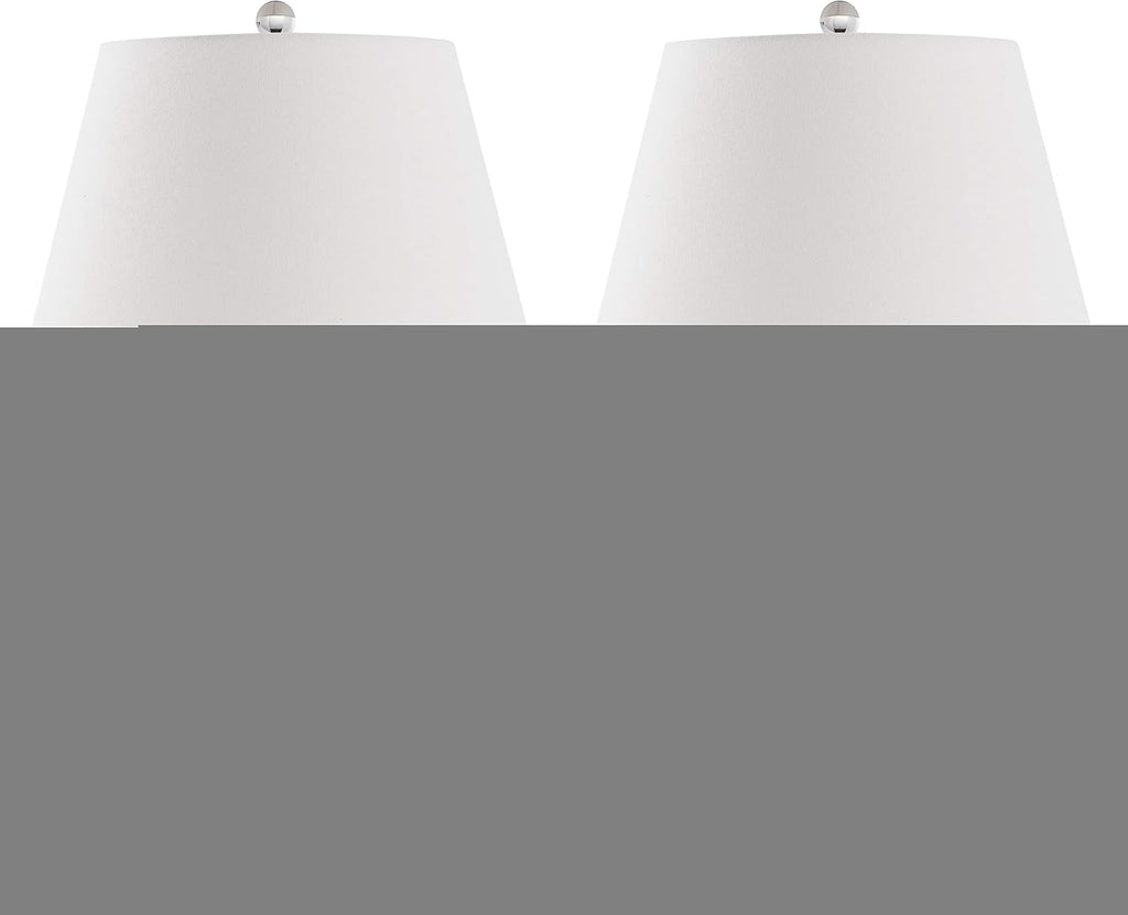 SAFAVIEH Lighting Collection Eva Modern Contemporary Black Double Gourd Glass 24-inch Bedroom Living Room Home Office Desk Nightstand Table Lamp Set of 2 (LED Bulbs Included)