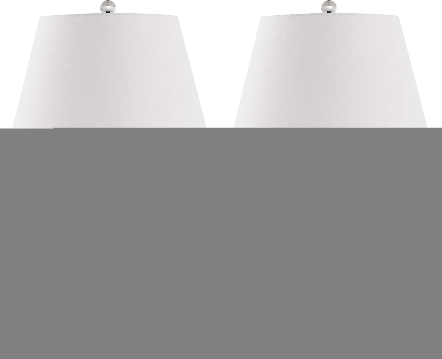 SAFAVIEH Lighting Collection Eva Modern Contemporary Black Double Gourd Glass 24-inch Bedroom Living Room Home Office Desk Nightstand Table Lamp Set of 2 (LED Bulbs Included)