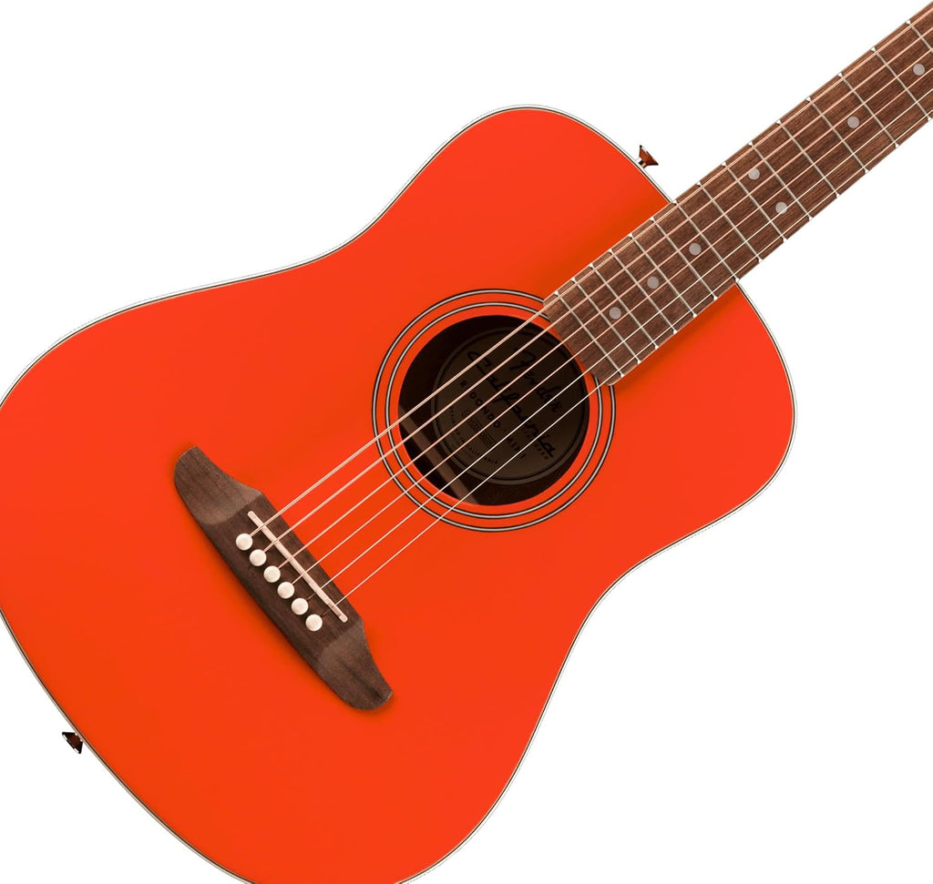 Fender California Standard Redondo Mini Acoustic Guitar - Fiesta Red Bundle with Gig Bag, Tuner, Strap, Picks, and Austin Bazaar Instructional DVD