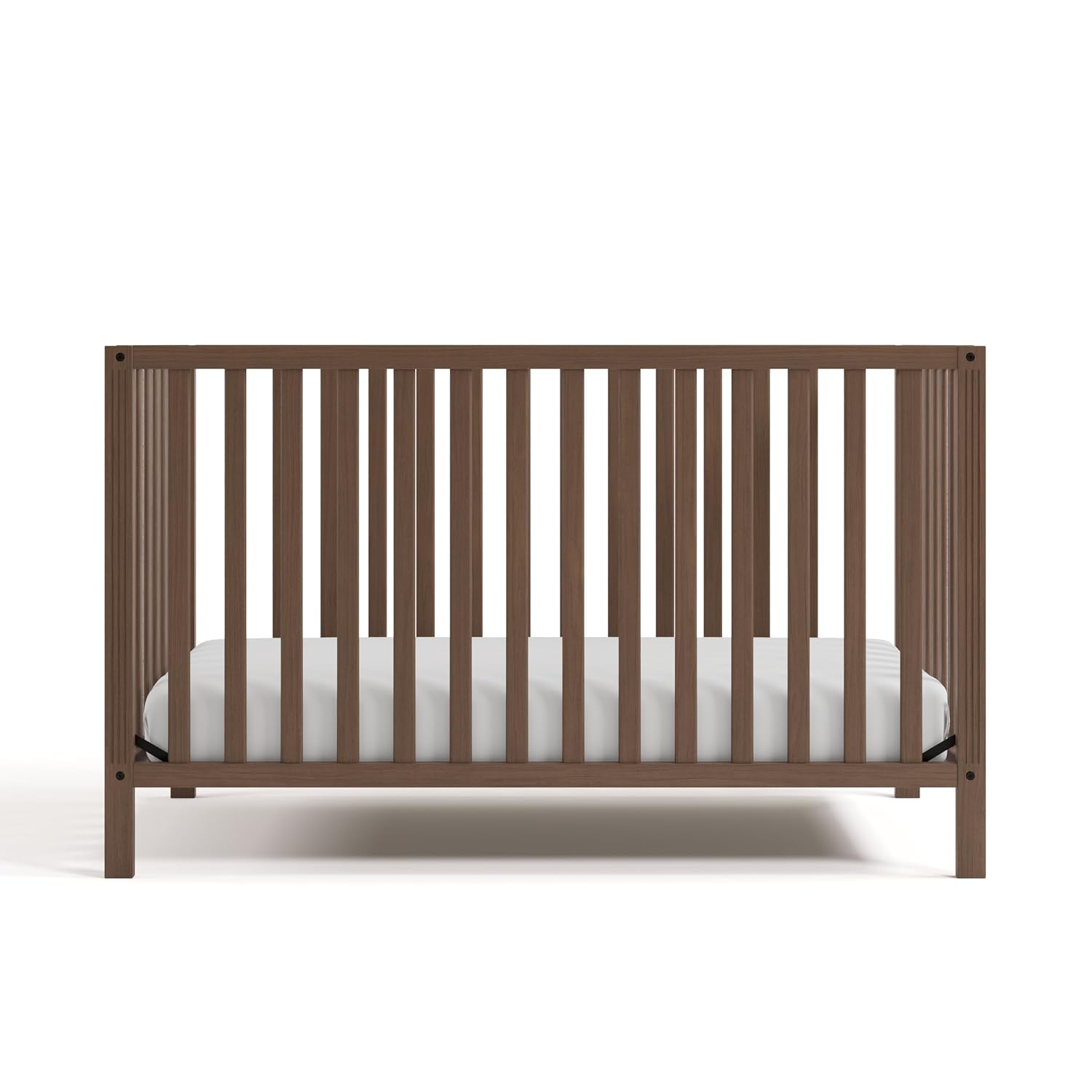Storkcraft Morningside 5-in-1 Convertible Crib – GREENGUARD Gold Certified, Fits Standard Crib Mattress, Converts to Toddler Bed, Daybed and Full Bed, 4 Adjustable Mattress Heights (Hazelnut)