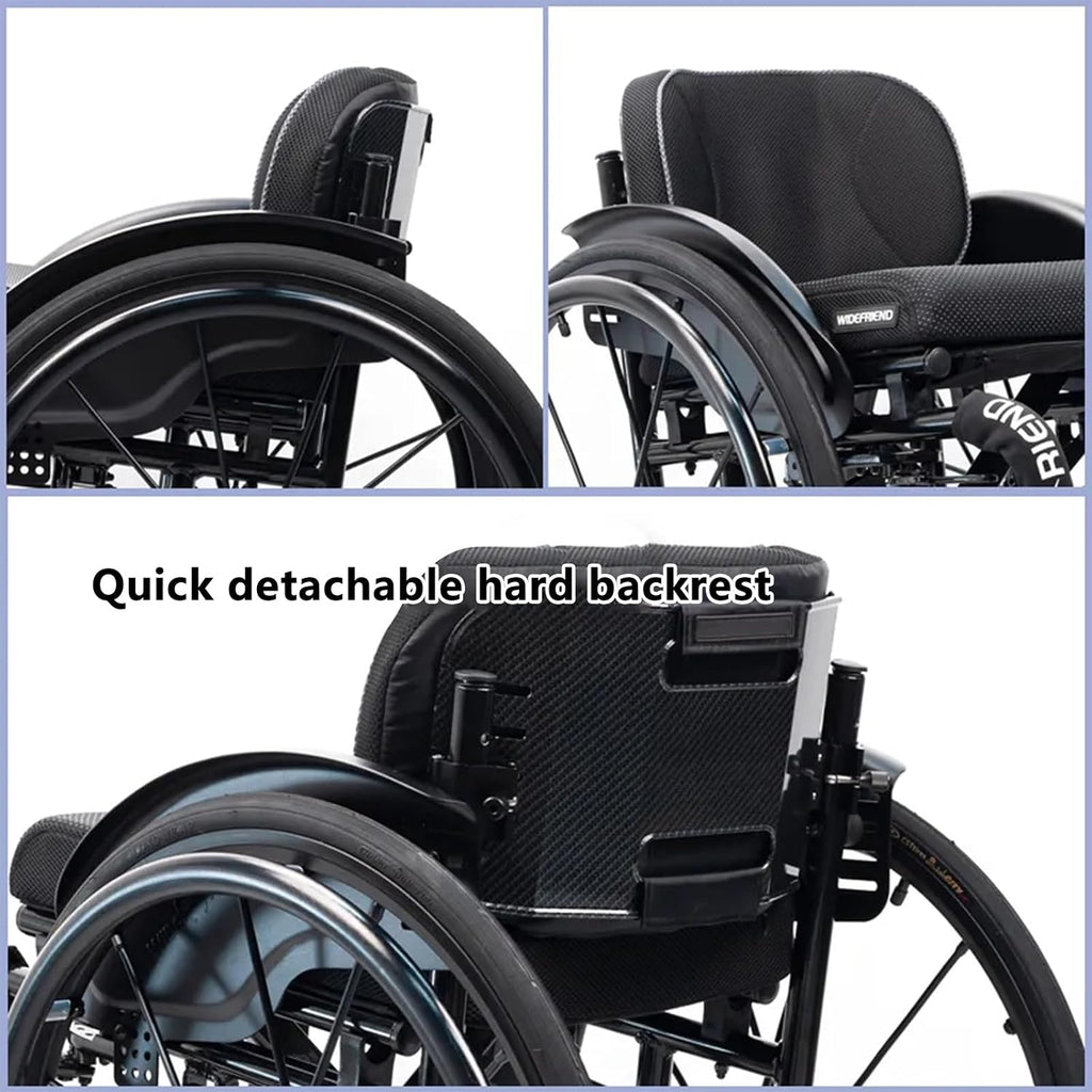 Sport Self Push Manual Active Wheelchair,Durable Wheelchair with Handbrakes,Sport Transport Wheelchair,Lightweight Wheelchair,15.7-Inch Wide Seat(Seat Width 40cm/15.7in)