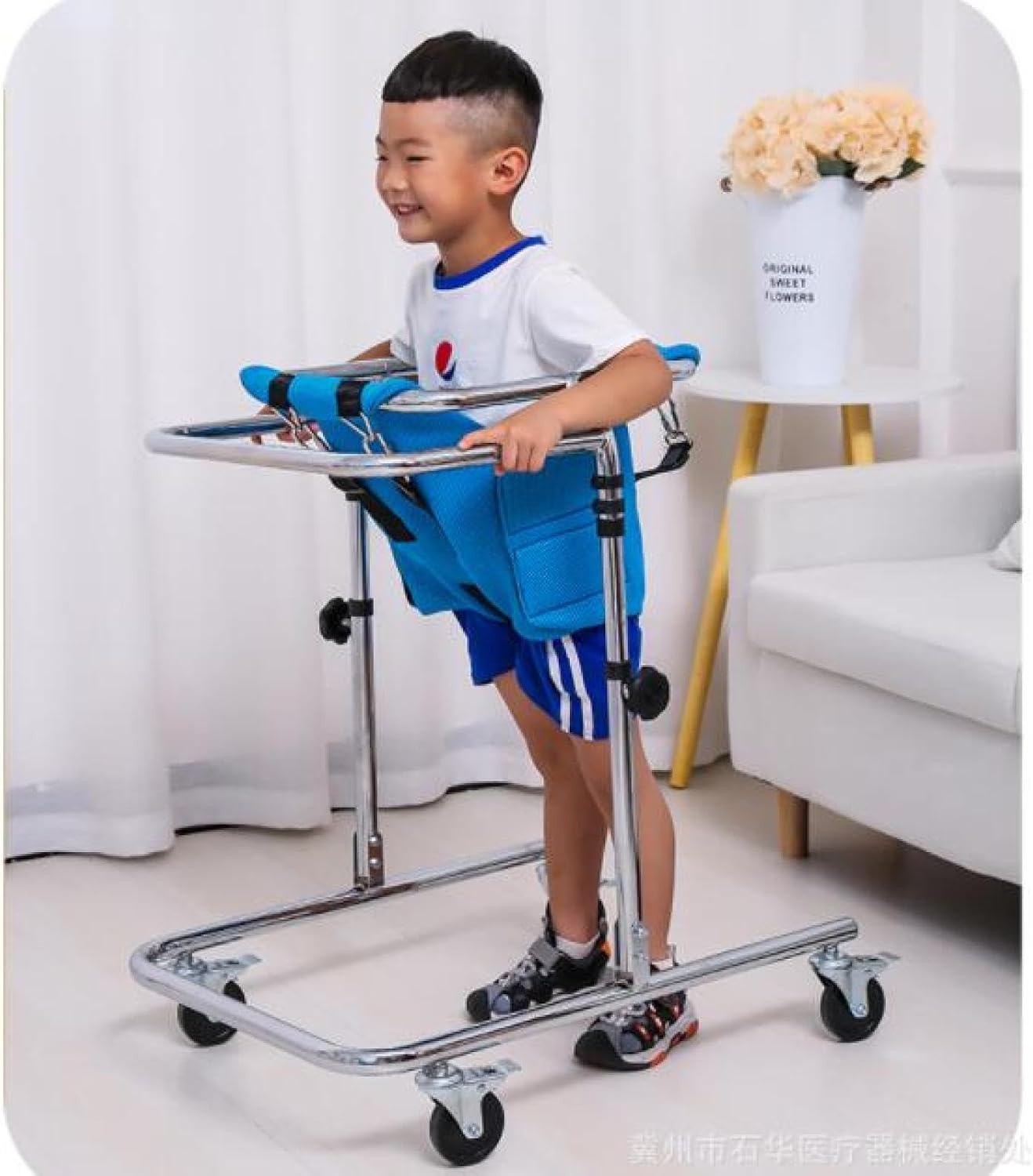 Rehabilitation Rollator Walkers Disabled,4 Walker with Wheels and Seat Disabled Auxiliary,Foldable Hemi Walker Equipment Training Walking Aid