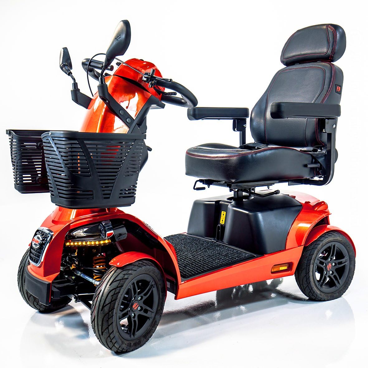 Freerider FR1 Mobility 4-Wheel Sporty Heavy Duty Rugged Scooter (Crimson Red)