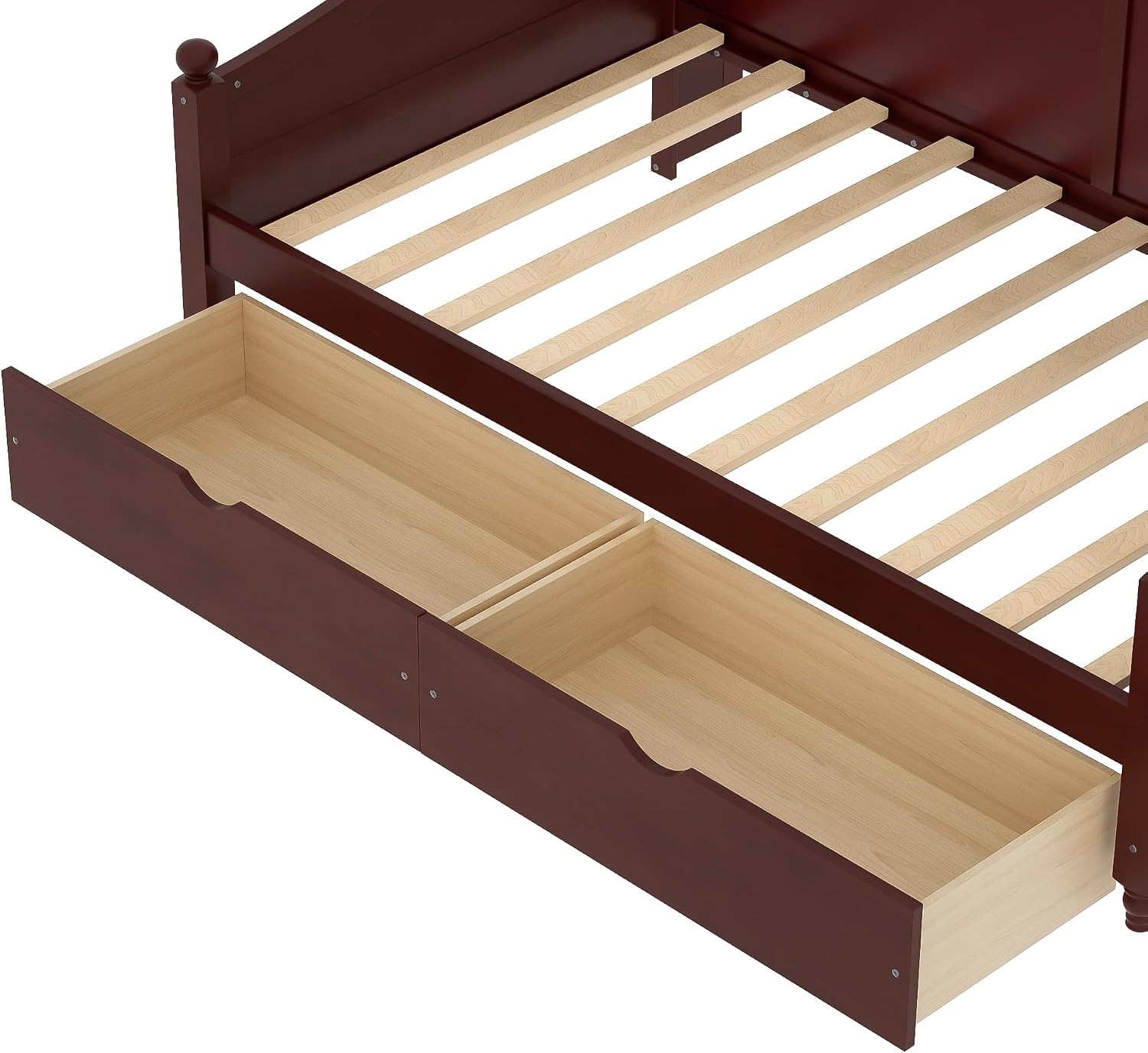 Harper & Bright Designs Captain's Bed with 2 Storage Drawers and Bookcase Headboard,Twin Size Wood Day Bed Frame with Sturdy Slats Support,Espresso